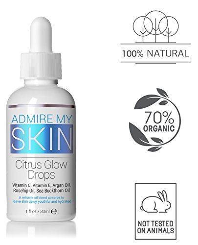 Admire My Skin Vitamin C Oil for Face Gua Sha Massage - Organic Facial Oil for Glowing Skin with Vitamin E Oil + Argan Oil + Rosehip Oils - This Oil for Face Provides You With A Dewy, Youthful Glow