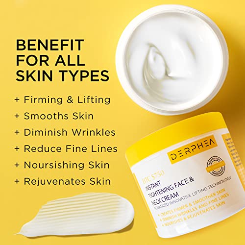 DERPHEA Neck Cream, Neck Tightening Cream, Instant Neck Firming Cream, Skin Tightening Cream To Tighten Skin, Anti Wrinkle And Fine Lines On Face, Neck, Décolleté And Body