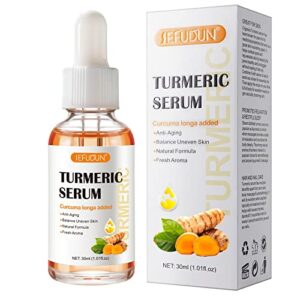 turmeric serum for dark spots remover, turmeric dark spot corrector serum for face & body, anti aging facial serum for women and men, skin care moisturizing repair serum, improve skin tone (1fl oz)
