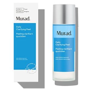 murad daily clarifying peel – exfoliating peel solution – resurfacing retinoid / aha / bha liquid – skin-smoothing retinoid, salicylic acid & glycolic acid peel for face, 3.2 fl oz