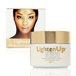 Lightenup Anti-Aging, Skin Brightening Cream - 4.4 fl oz / 100 ml - Dark Spots Corrector for Face & Body, Helps to reduce Hyperpigmentation, with Argan Oil and Shea Butter