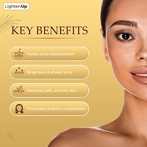 Lightenup Anti-Aging, Skin Brightening Cream - 4.4 fl oz / 100 ml - Dark Spots Corrector for Face & Body, Helps to reduce Hyperpigmentation, with Argan Oil and Shea Butter