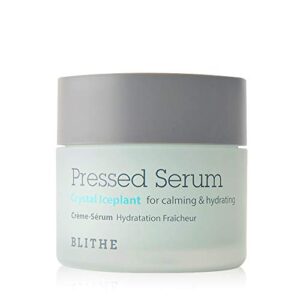 BLITHE Pressed Serum Crystal Iceplant Redness Relief Moisturizer - Hydrating Face Serum with Eucalyptus Extract, Korean Rosacea Moisturizer for Face & Oily Skin, Minimalist Kbeauty Skincare 0.74 Fl Oz