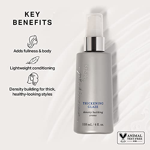 Kenra Platinum Thickening Glaze | Volumizing Styler | Adds Fullness & Body | Lightweight Conditioning | Density Building For Thick, Healthy-Looking Styles | All Hair Types | 4 fl. Oz