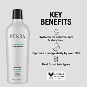 Kenra Moisturizing Shampoo | Balance Moisture | Hydrates For Smooth, Soft, & Shiny Hair | Improves Manageability By Over 50% | Increases Softness & Shine | All Hair Types | 33.8 fl. Oz (Set)