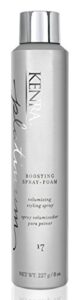 kenra platinum boosting spray-foam 17 | volumizing styling spray | touchable, brushable hold | all-day lift & style support | lightweight volumizer | all hair types | 8 oz
