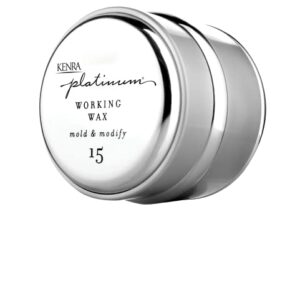 Kenra Platinum Working Wax 15 | Matte Finish Styler | Provides Medium, Flexible Hold | Non-Greasy | Crème-Based Formula To Texturize & Mold Styles | All Hair Types | 1.4 fl. Oz