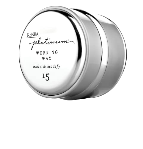 Kenra Platinum Working Wax 15 | Matte Finish Styler | Provides Medium, Flexible Hold | Non-Greasy | Crème-Based Formula To Texturize & Mold Styles | All Hair Types | 1.4 fl. Oz