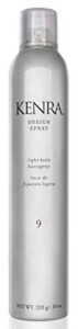 kenra design spray 9 | light hold hairspray | tames frizz & flyaways | lightweight, brushable formula | all hair types | 10 oz