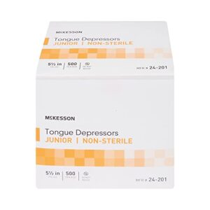 McKesson Tongue Depressor, Non-Sterile, Wooden, Junior, 5 1/2 in, 5000 Count