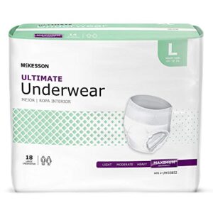 mckesson ultimate underwear, incontinence, maximum absorbency, large, 72 count