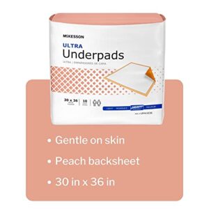 McKesson Ultra Underpads, Incontinence, Heavy Absorbency, 30 in x 36 in, 60 Count