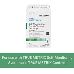 McKesson TRUE METRIX Self-Monitoring Blood Glucose Test Strips, 50 Strips, 1 Pack