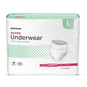 mckesson super underwear, incontinence, moderate absorbency, large, 72 count