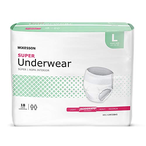 McKesson Super Underwear, Incontinence, Moderate Absorbency, Large, 72 Count