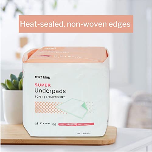 McKesson Super Underpads, Incontinence, Moderate Absorbency, 30 in x 36 in, 100 Count