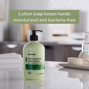 McKesson Antimicrobial Lotion Soap with Pump, Aloe, Herbal Scent, 18 oz, 1 Count