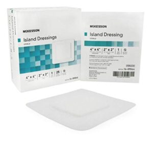 mckesson performance island dressing 2x2 pad 4x4 overall sterile adhesive brd – box of 25 by mckesson