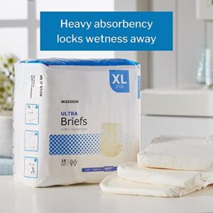 McKesson Ultra Briefs, Incontinence, Heavy Absorbency, XL, 15 Count, 4 Packs, 60 Total