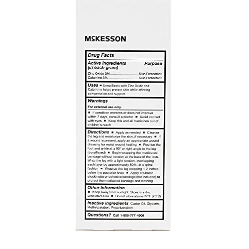 McKesson Unna Boot with Zinc Oxide and Calamine, Non-Sterile, 4 in x 10 yd, 1 Roll, 12 Packs, 12 Total