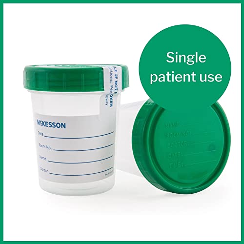 McKesson Specimen Container, Sterile, Screw Cap, Leak-Resistant, 120 mL, 100 Count