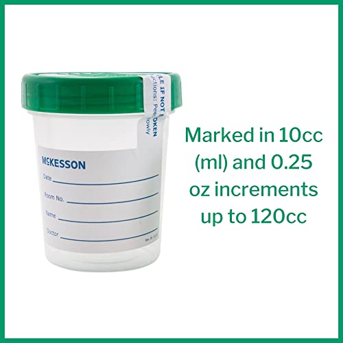 McKesson Specimen Container, Sterile, Screw Cap, Leak-Resistant, 120 mL, 100 Count