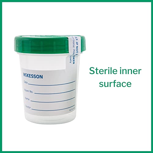 McKesson Specimen Container, Sterile, Screw Cap, Leak-Resistant, 120 mL, 100 Count