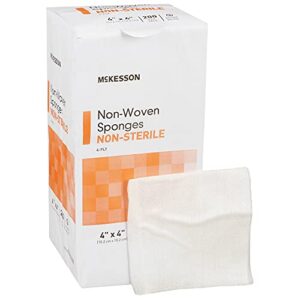 mckesson non-woven sponges, non-sterile, 4-ply, polyester/rayon, 4 in x 4 in, 200 per pack, 1 pack