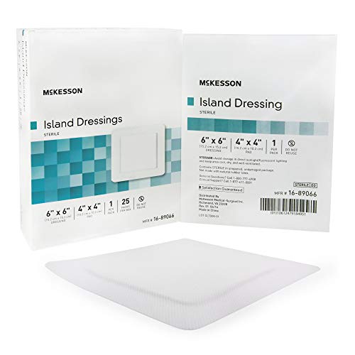 McKesson Island Dressings, Sterile, Dimension 6 in x 6 in, Pad 4 in x 4 in, 25 Count, 1 Pack