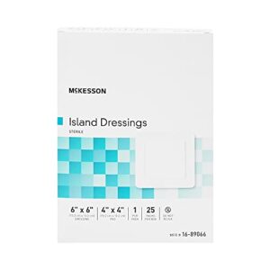 McKesson Island Dressings, Sterile, Dimension 6 in x 6 in, Pad 4 in x 4 in, 25 Count, 1 Pack