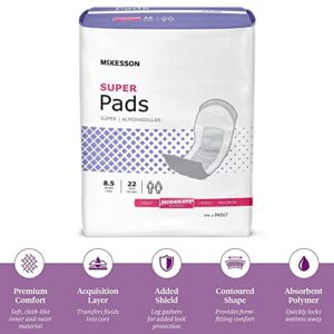 McKesson Super Pads for Women, Incontinence, Moderate Absorbency, 8 1/2 in, 22 Count, 1 Pack