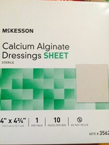 calcium alginate dressings mckesson calcium alginate dressings sheet 4″ x 4 3/4″ sterile (box of 10) (mckesson 3562)