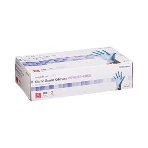 McKesson Confiderm 3.8C Nitrile Exam Gloves, Non-Sterile, Powder-Free, Blue, Large, 100 Count, 1 Box