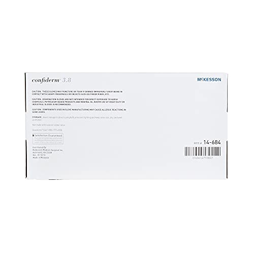 McKesson Confiderm 3.8C Nitrile Exam Gloves, Non-Sterile, Powder-Free, Blue, Large, 100 Count, 1 Box