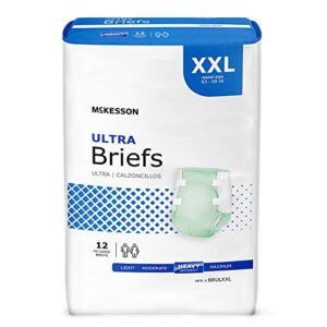 mckesson ultra briefs, incontinence, heavy absorbency, 2xl, 12 count, 4 packs, 48 total