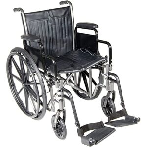 mckesson wheelchair, swing away foot leg rest, desk length arms, 18 in seat, 300 lbs weight capacity, 1 count