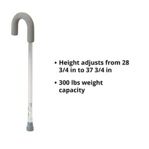 McKesson Walking Cane with Foam Round Handle, Aluminum, Adjustable Height 28 3/4 in to 37 3/4 in, 1 Count