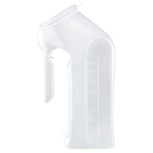 mckesson male urinal with transparent lid – translucent body, graduated, plastic – 1 qt / 1000 ml, 12 count