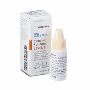 McKesson True METRIX Blood Glucose Testing Control Solution, Level 2, 3 mL Vial, 1 Count