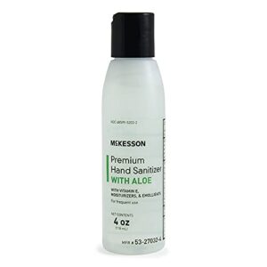mckesson premium hand sanitizer with aloe 4 oz. ethyl alcohol gel bottle, 53-27032-4 – case of 24