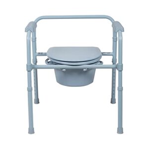 McKesson Folding Bariatric Commode Chair with 7.5 qt Bucket, 350 lbs Weight Capacity, 13 1/2 in Seat Width, 1 Count