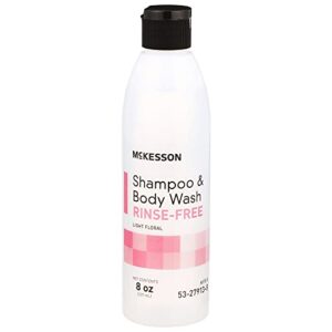 mckesson shampoo and body wash, rinse-free, light floral, 8 oz, 48 count