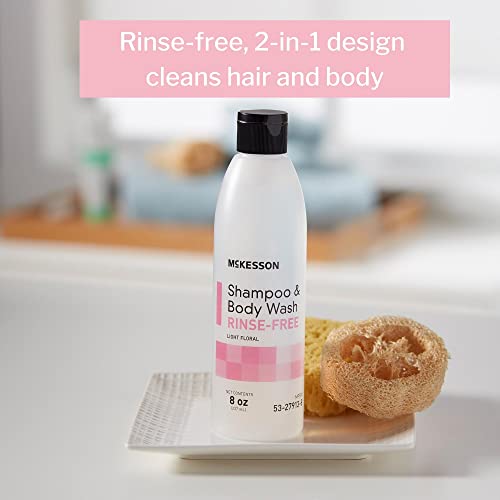 McKesson Shampoo and Body Wash, Rinse-Free, Light Floral, 8 oz, 48 Count