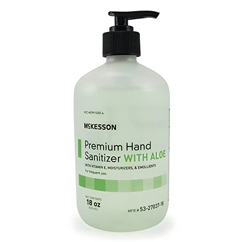 McKesson Gel Hand Sanitizer with Aloe, Cleanse and Moisturize Hands - Spring Water Scent, 18 oz Pump Bottle, 1 Count, 5 Packs, 5 Total