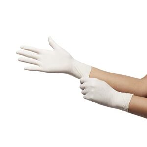 McKesson Confiderm Latex Exam Gloves, Non-Sterile Medical Gloves with Textured Fingertips - Beaded Cuff, Powder-Free - Ivory, Size Large, 100 Count, 1 Box