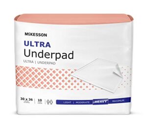 mckesson ultra disposable underpad heavy absorbency fluff/polymer 30x36″ uphv3036 200 pads