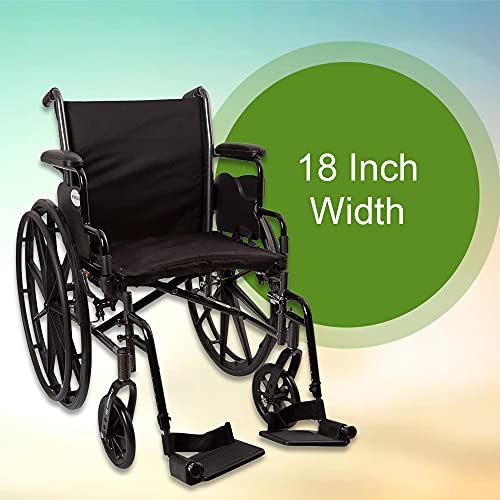 McKesson Wheelchair, Swing Away Foot Leg Rest, Desk Length Arms Flip Back, 18 in Seat, 300 lbs Weight Capacity, 1 Count