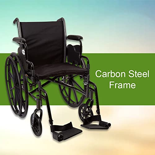 McKesson Wheelchair, Swing Away Foot Leg Rest, Desk Length Arms Flip Back, 18 in Seat, 300 lbs Weight Capacity, 1 Count