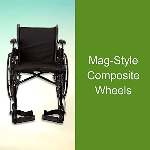 McKesson Wheelchair, Swing Away Foot Leg Rest, Desk Length Arms Flip Back, 18 in Seat, 300 lbs Weight Capacity, 1 Count