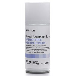 mckesson topical anesthetic spray, topical pain relief, hazmat-free, medium stream, 115 ml, 1 count